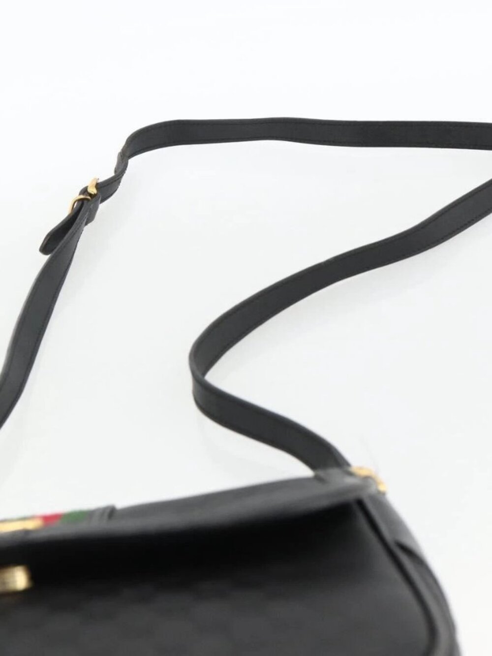 GUCCI Micro GG Supreme Web Sherry Line Bag PVC Black 001 115 0914 Auth ARZ351 - Picture 9 of 16